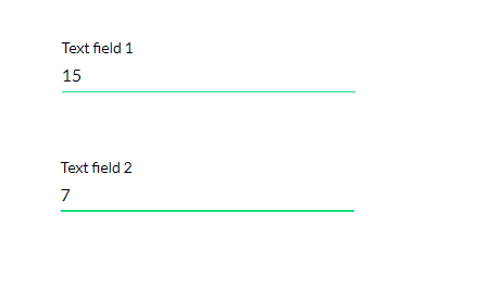 Screenshot of project example showing Text fields 1 and 2