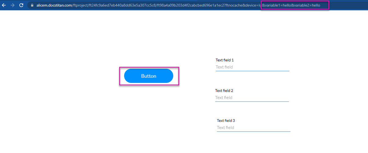 Screenshot showing preview mode of the example project 