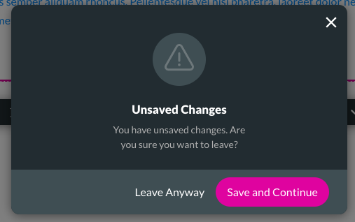 unsaved changes warning 