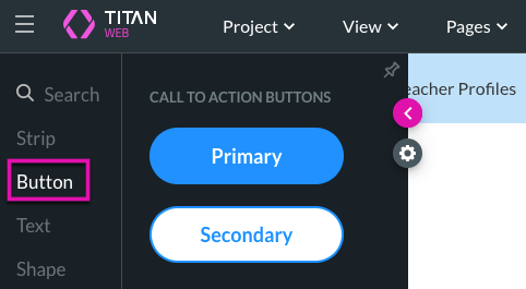 Screenshot showing how to add a button element to the strip 