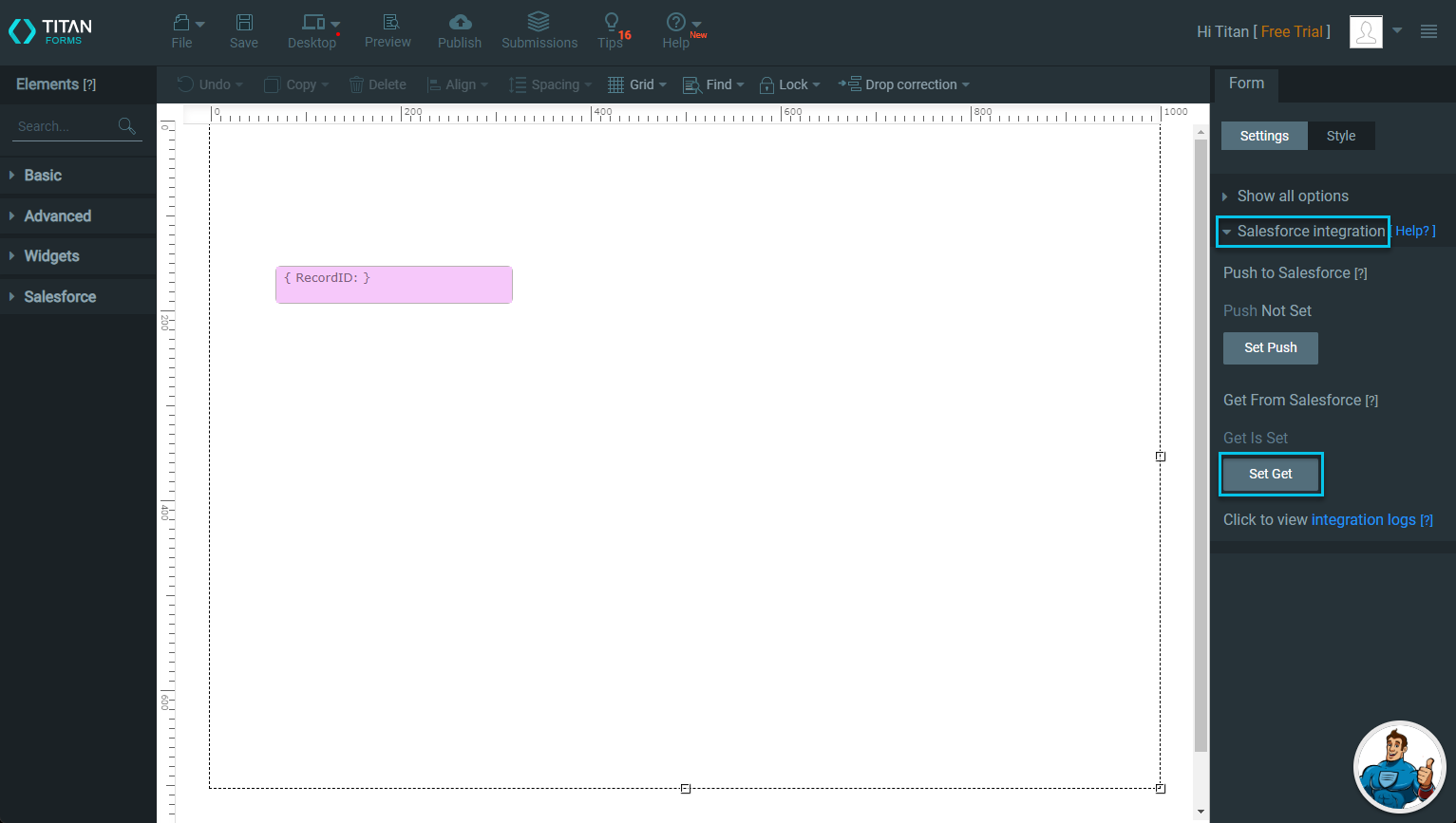 Titan form document view 