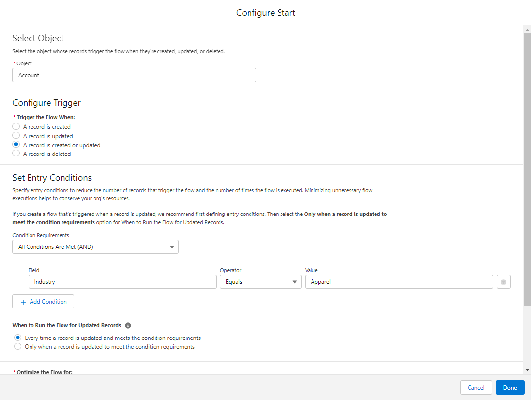 Configure start 