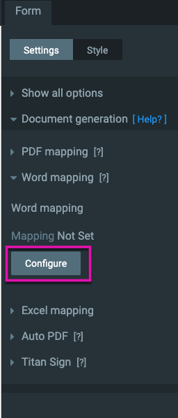 configure mapping 