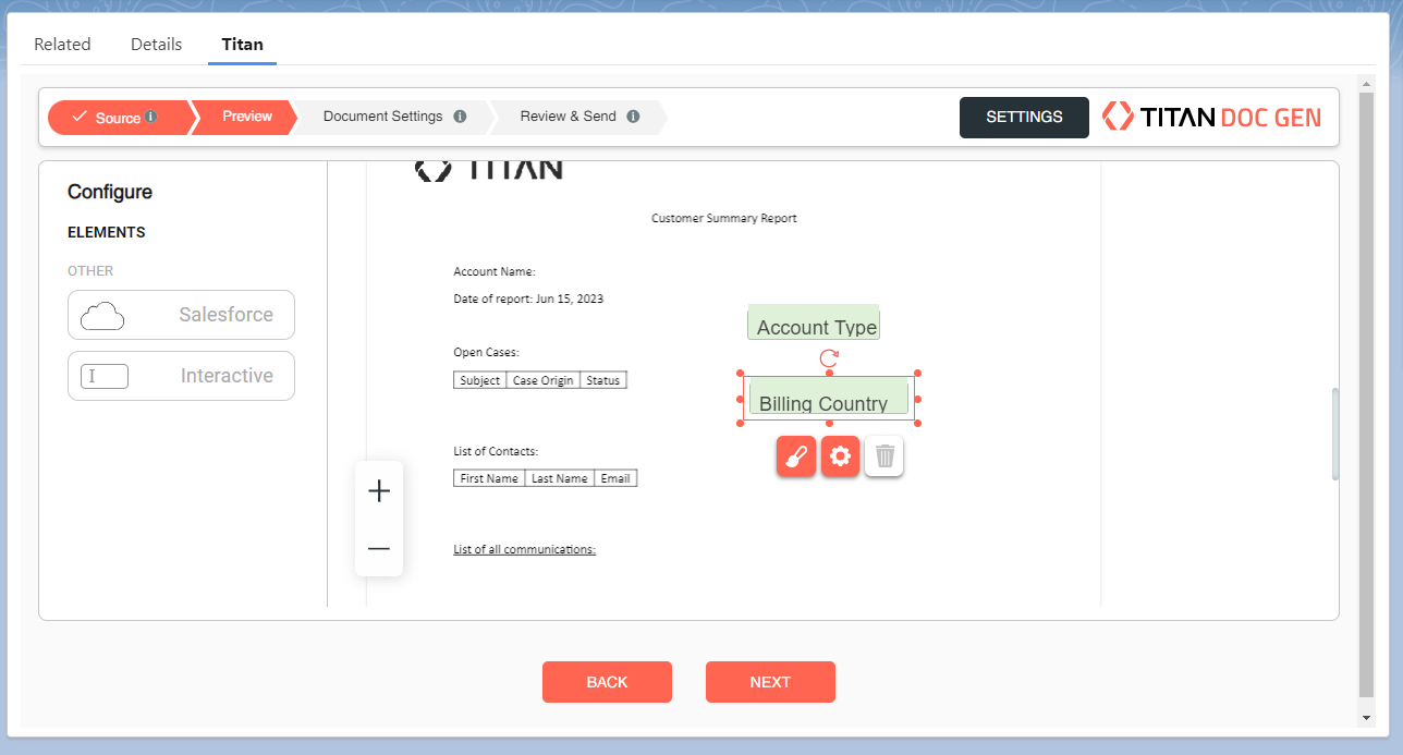 Adding salesforce elements 