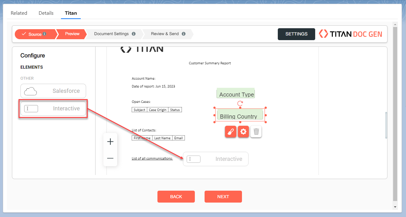 add interactive fields to document 