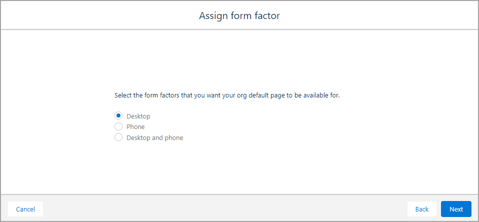 assign form factor 