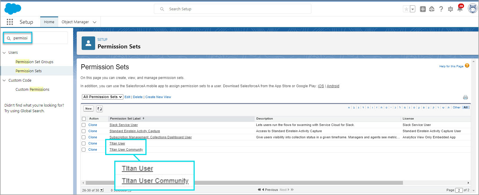 Permission sets 