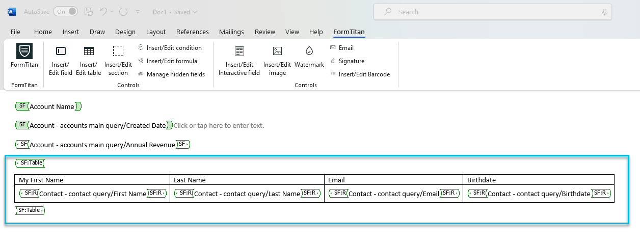 merged data in table 