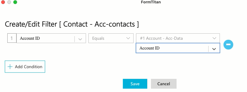 create/edit filter screen