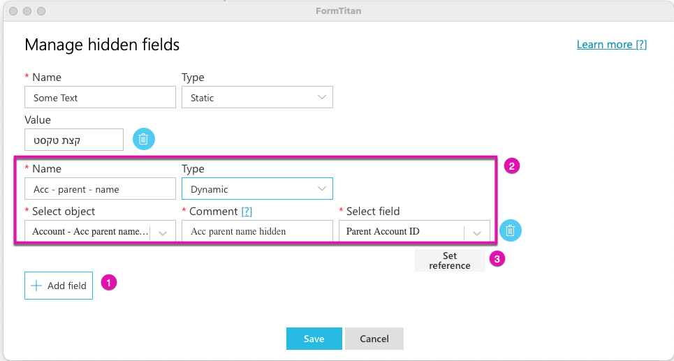 manage hidden fields 