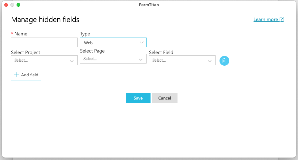 Manage hidden fields - types 