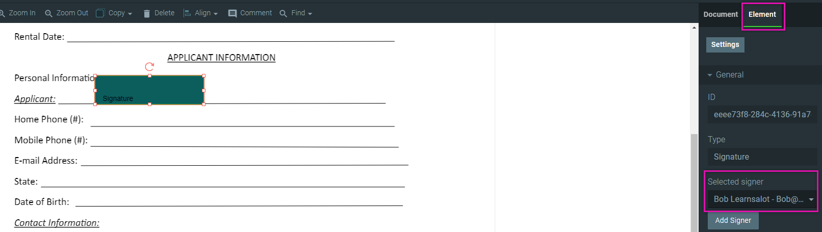 Assigning fields 