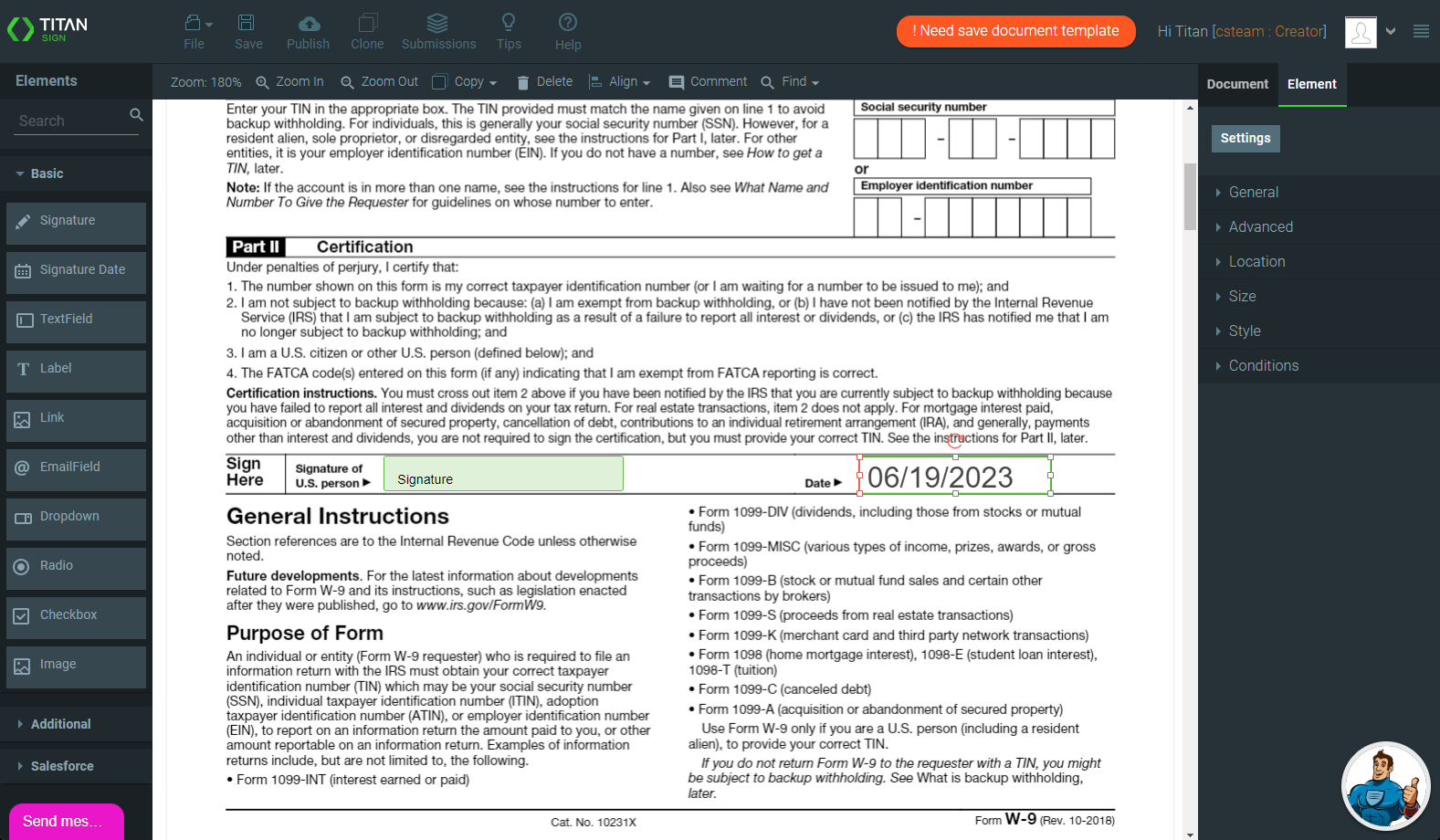 adding signature and date fields 