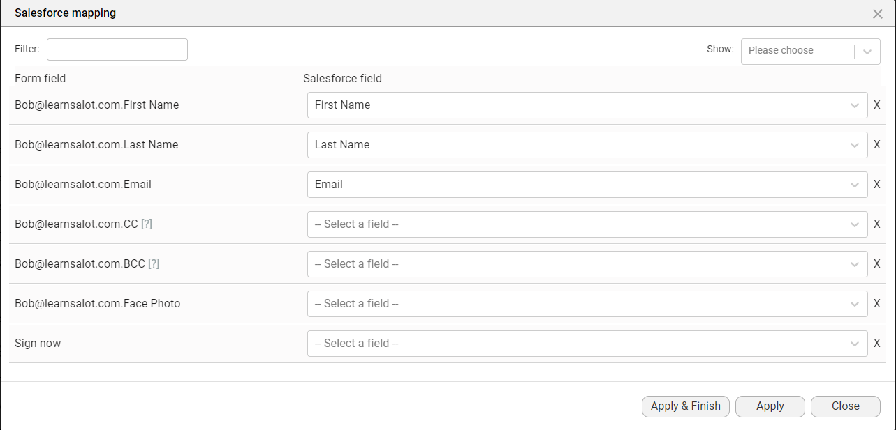 salesforce mapping 