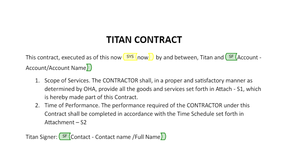 Titan contract example 