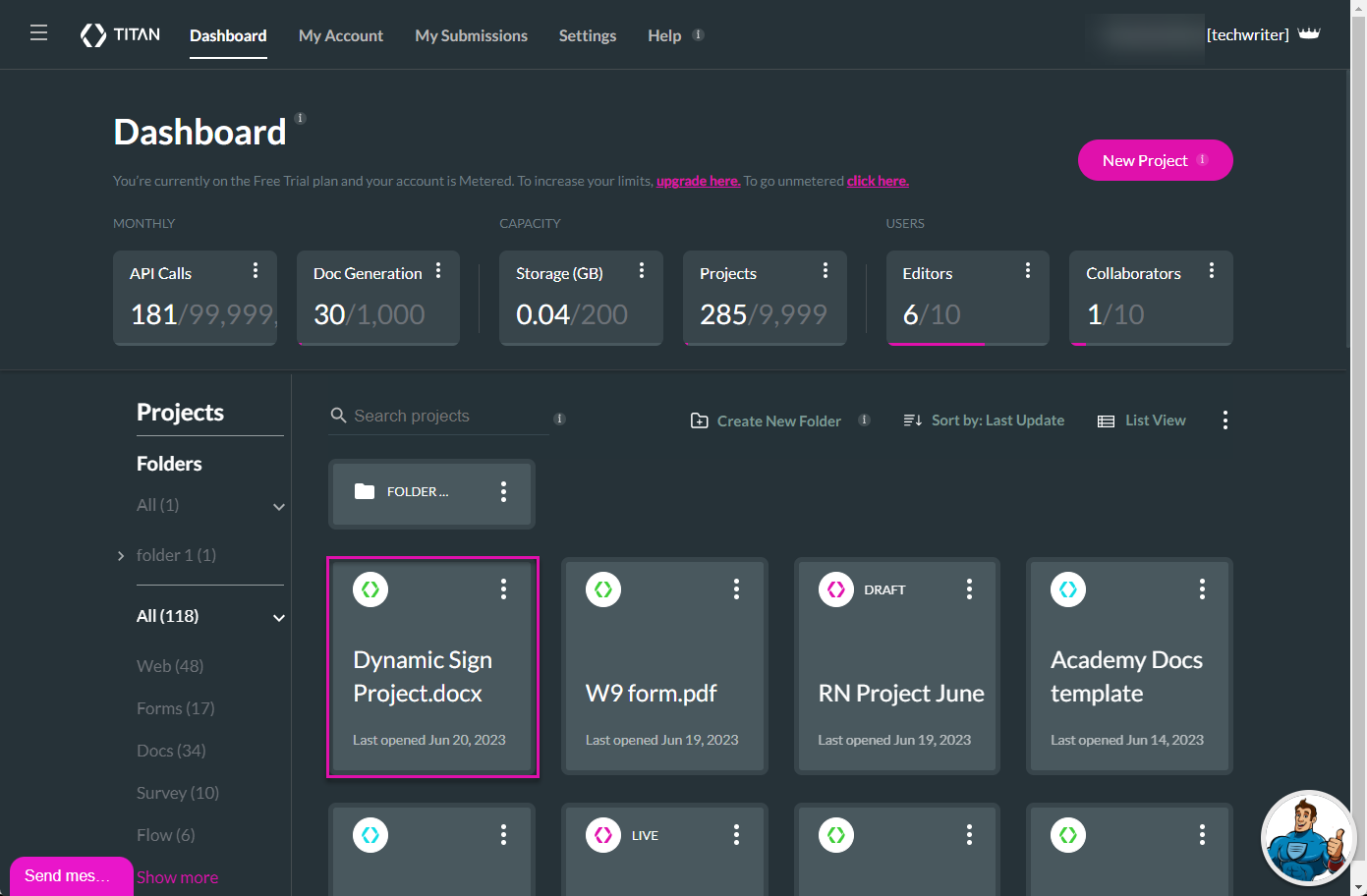 Titan dashboard 