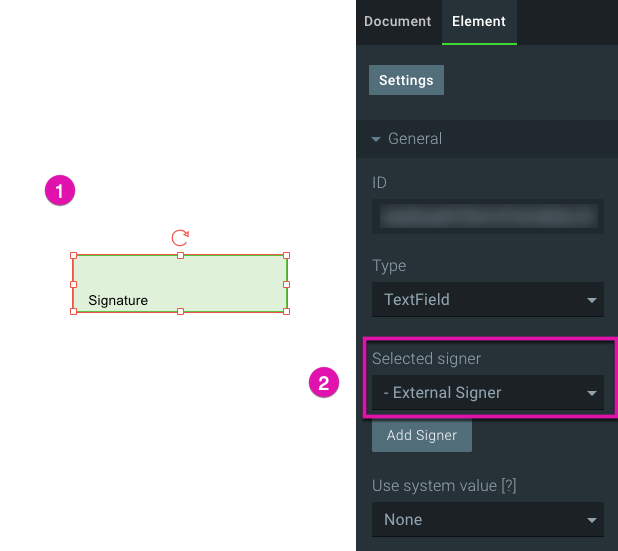 choose external signer option 