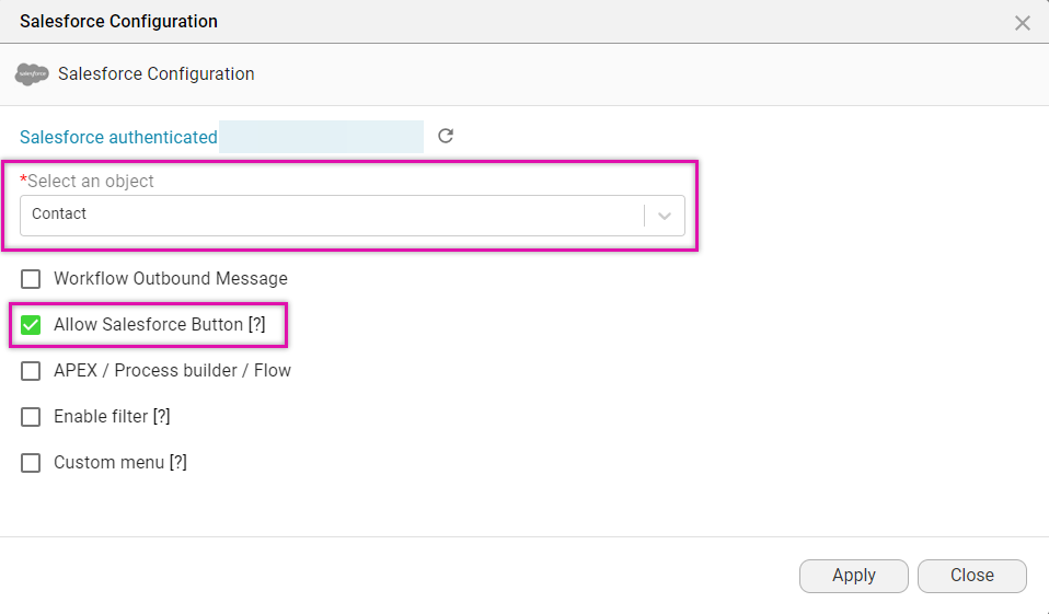 Salesforce configuration 