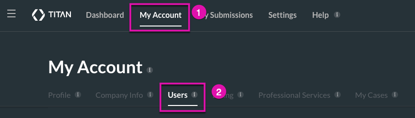 My Account > users 