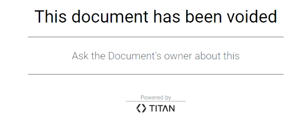 Voided document message  