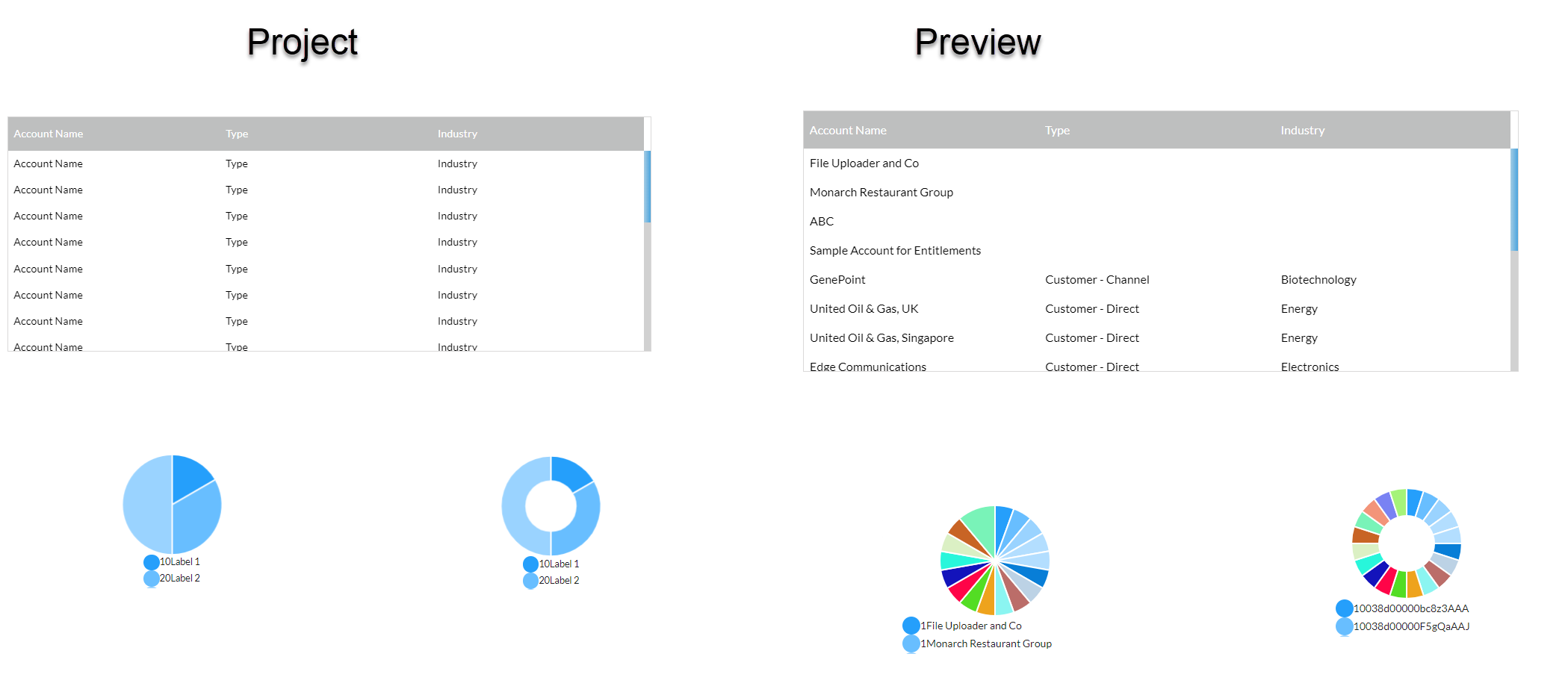 screenshot showing how data is displayed in preview mode 