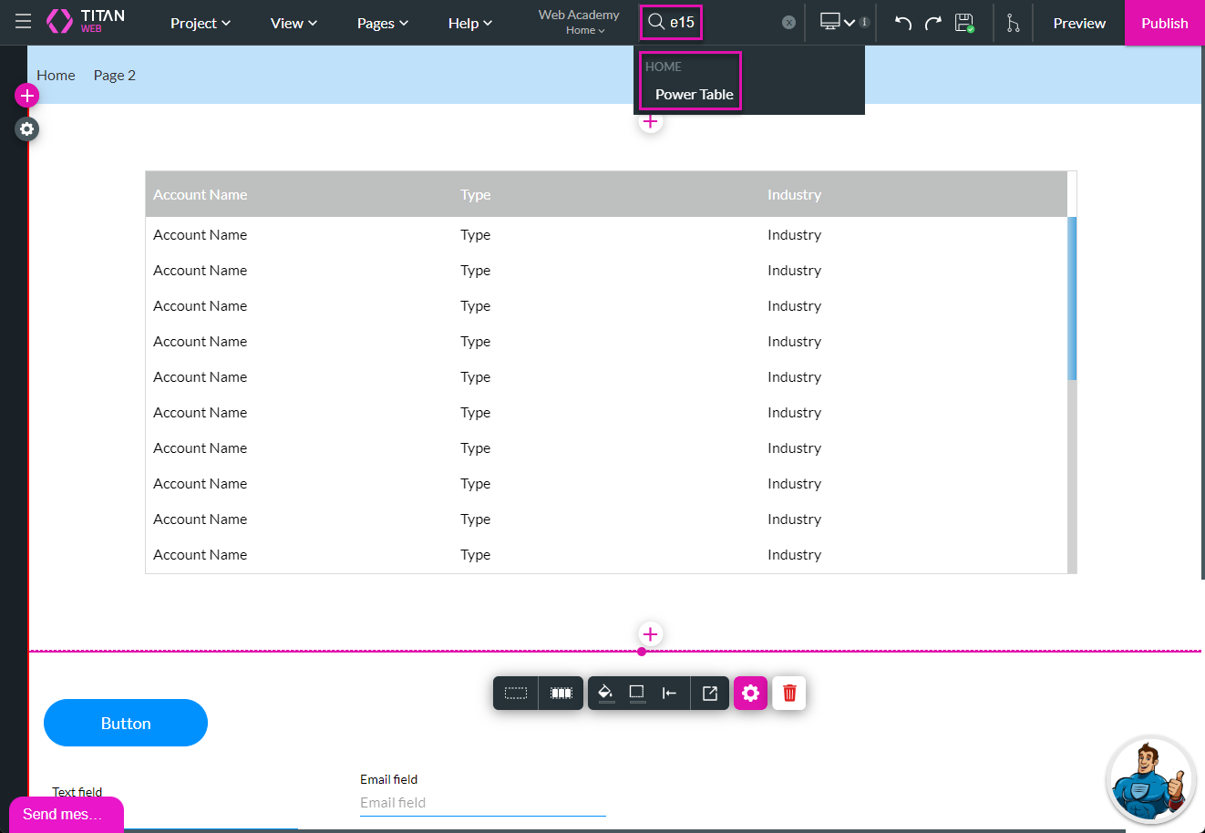 finding the power table id 