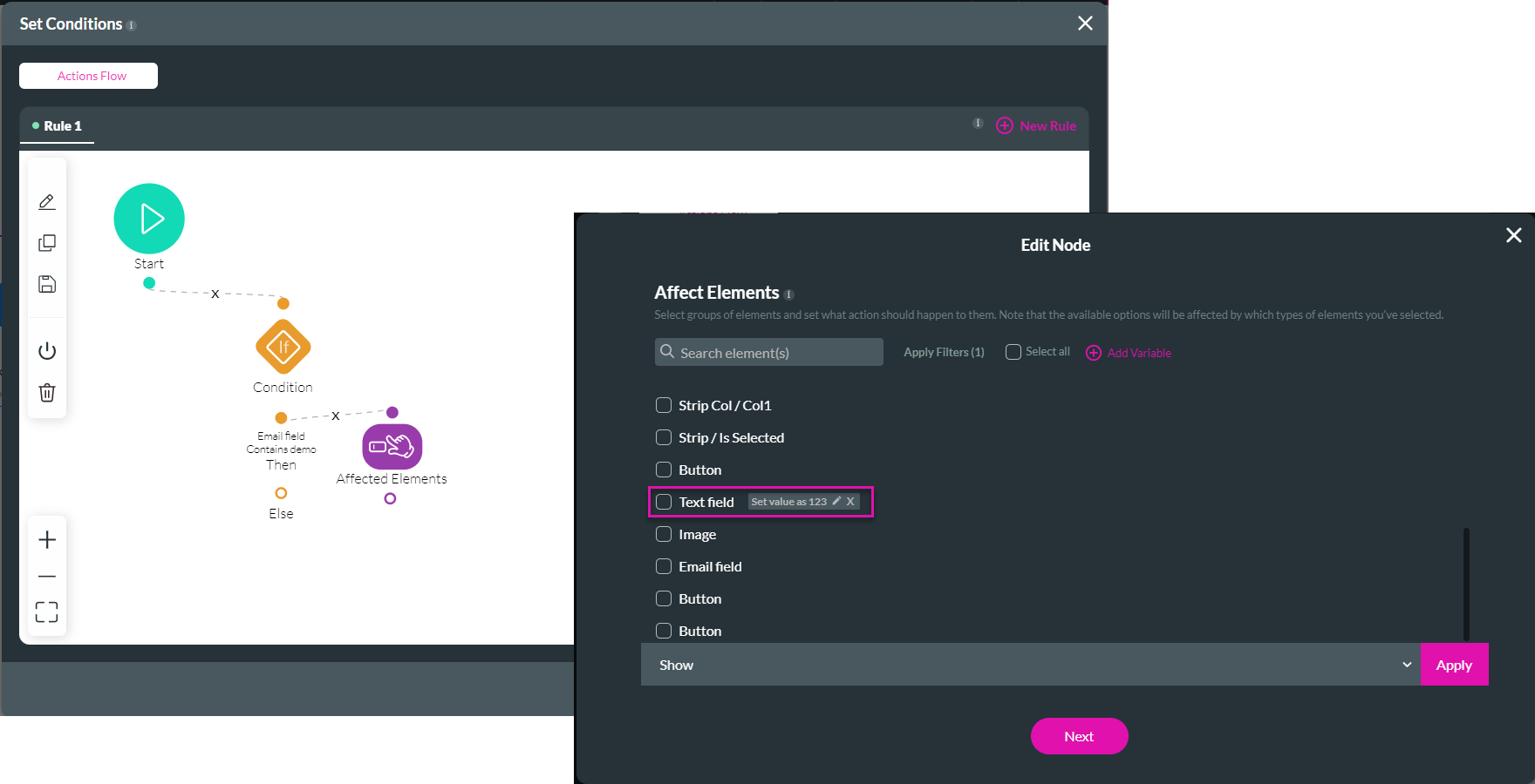 affect elements config 