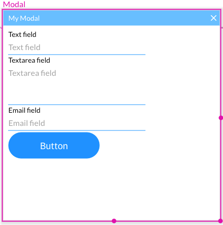 Screenshot of the Modal with elements added