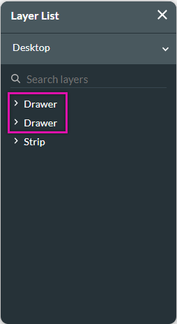 Screenshot of the layer list showing two drawers 