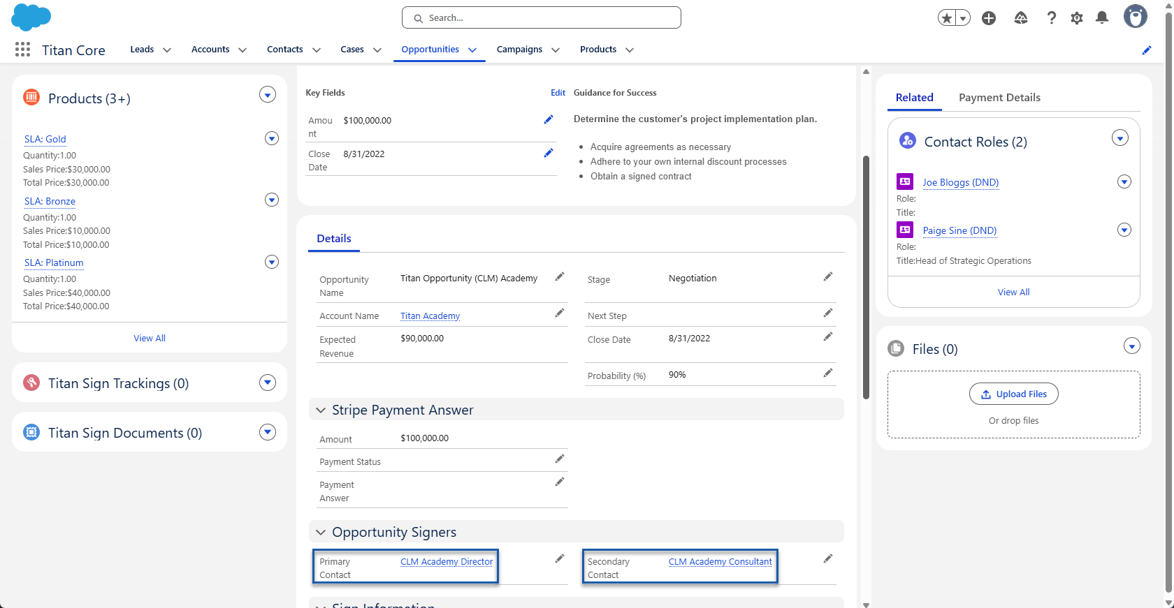 Screenshot of collaborators on the record
