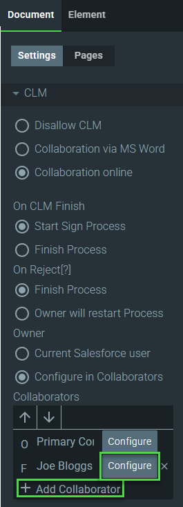 Screenshot of Configure button