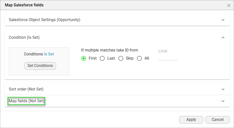 Screenshow chowing the Mapping not set