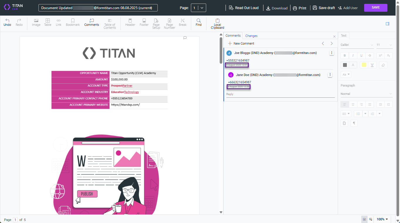 Screenshot showing comment details