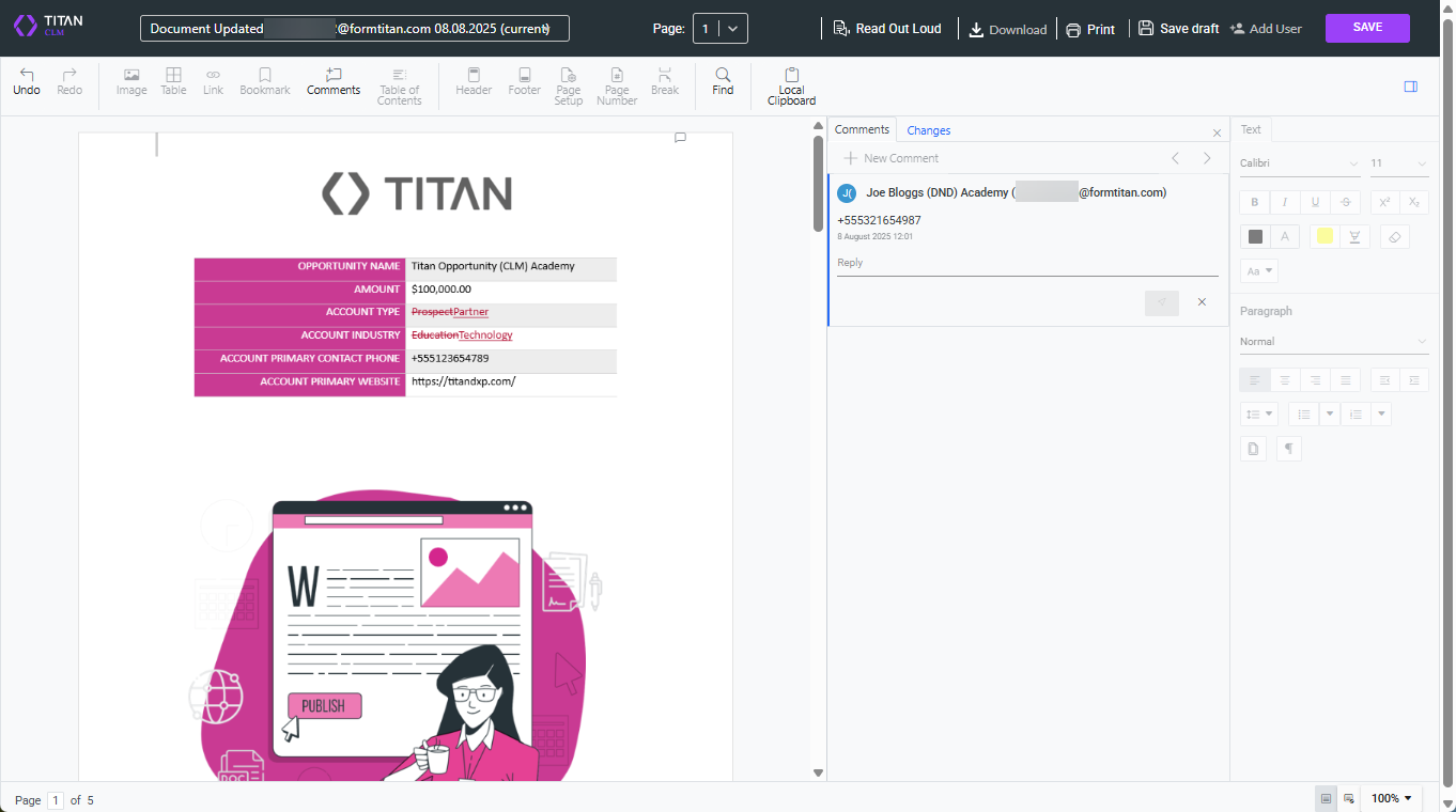 Screenshot with the Save button