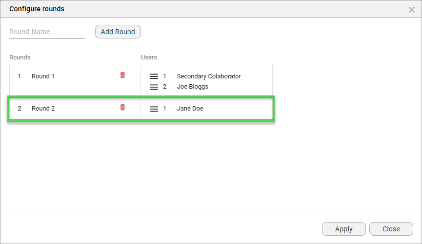 Screenshot of Round 2 added