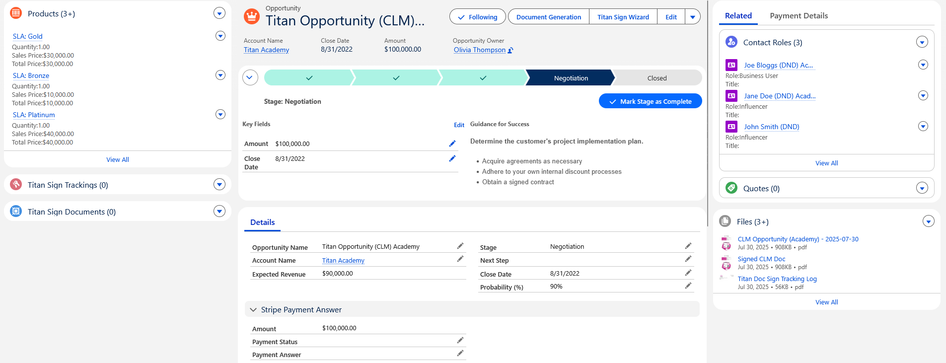 Screenshot of a Salesforce opportunity 