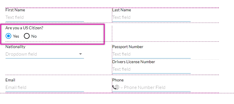 Screenshot of the form example 