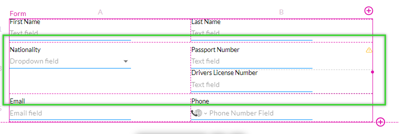Screenshot of the form example 