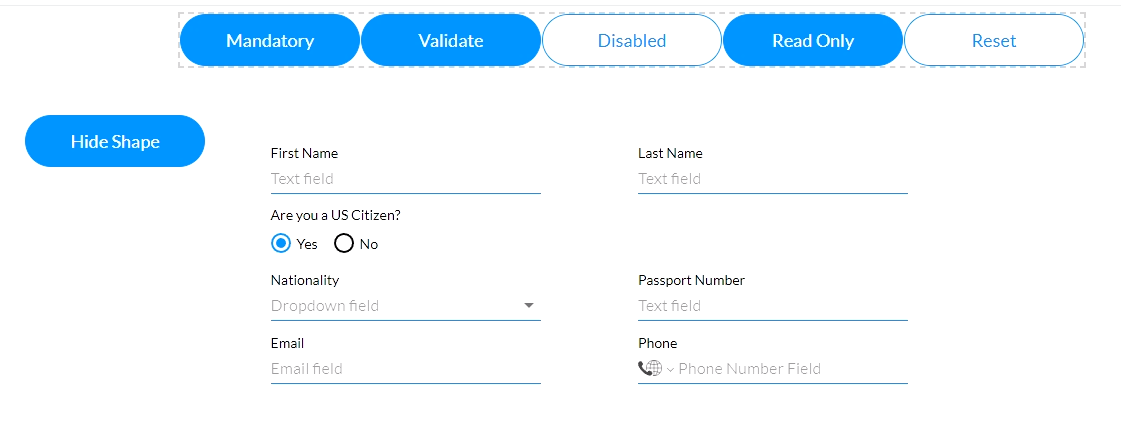 Screenshot of form auto resize option 