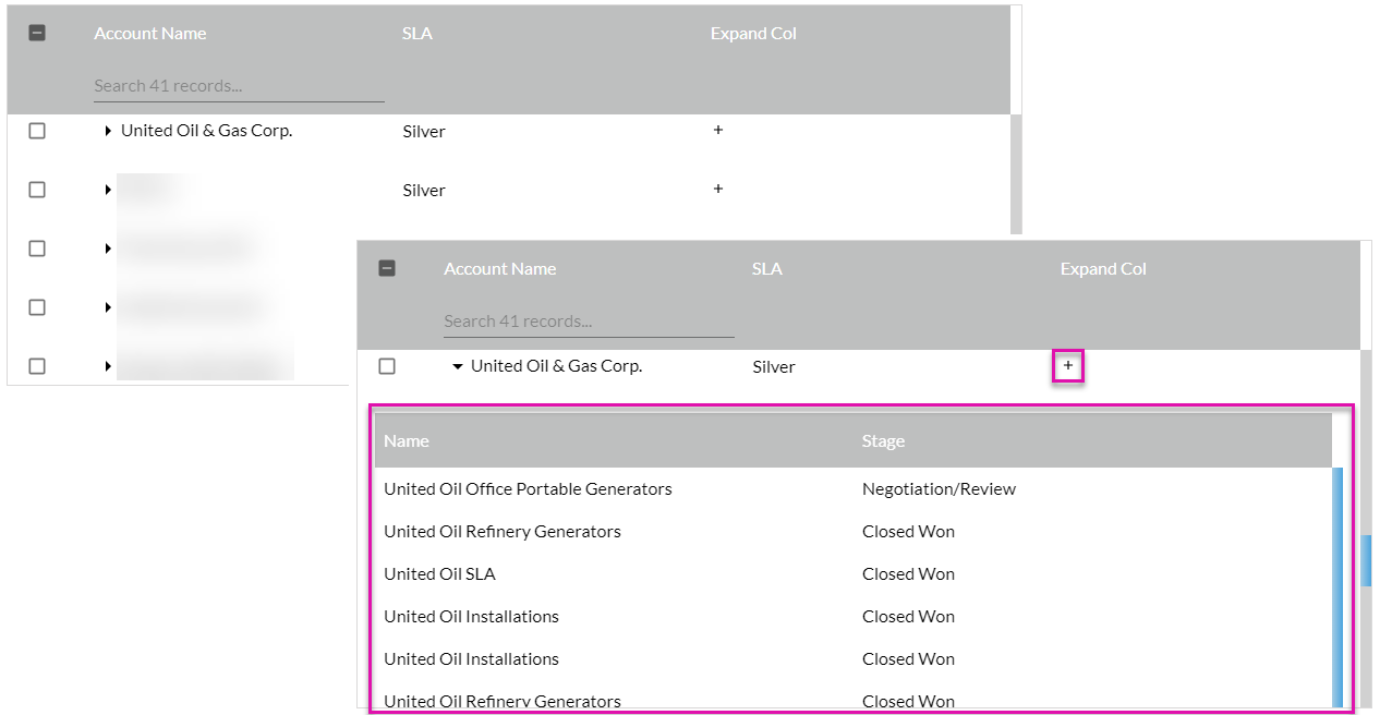 expand column in preview mode 