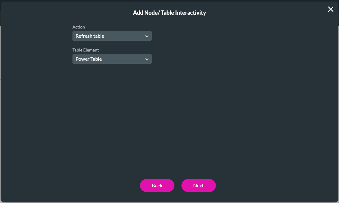 add node > table interactivity 