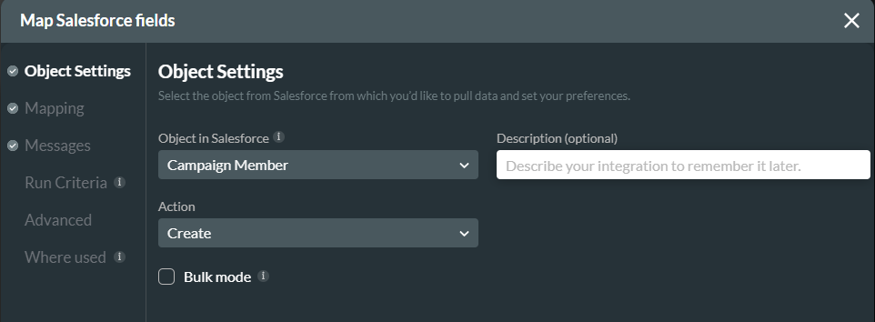 map salesforce fields > object settings 