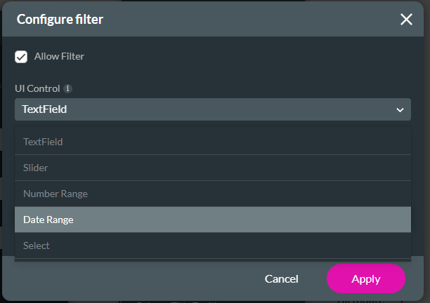 configure filter 