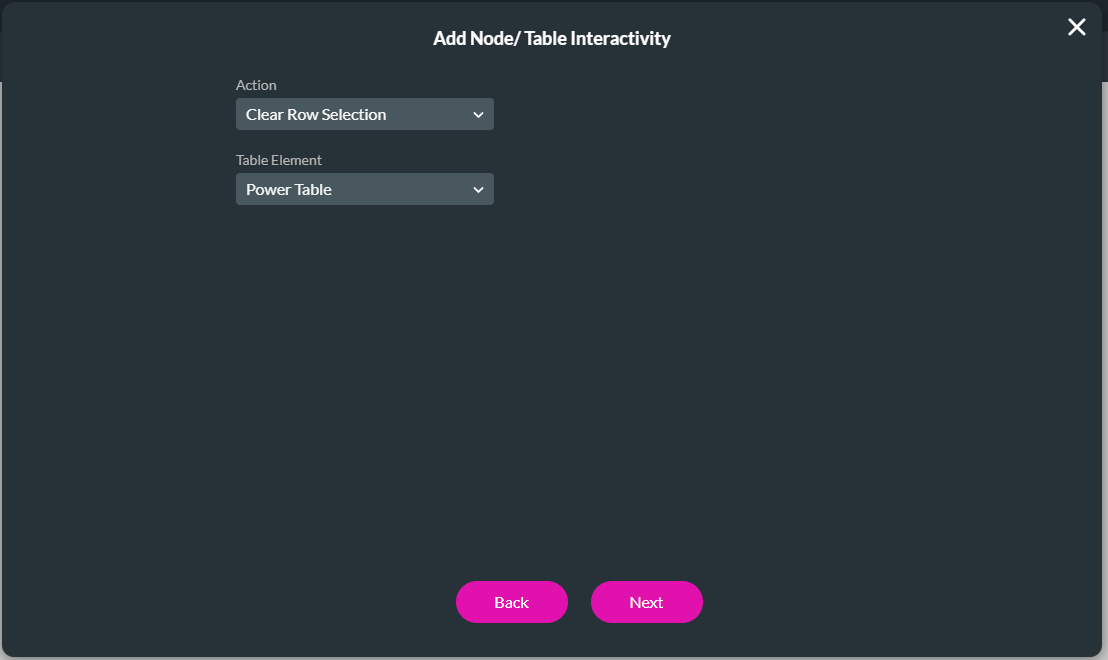 add node > table interactivity