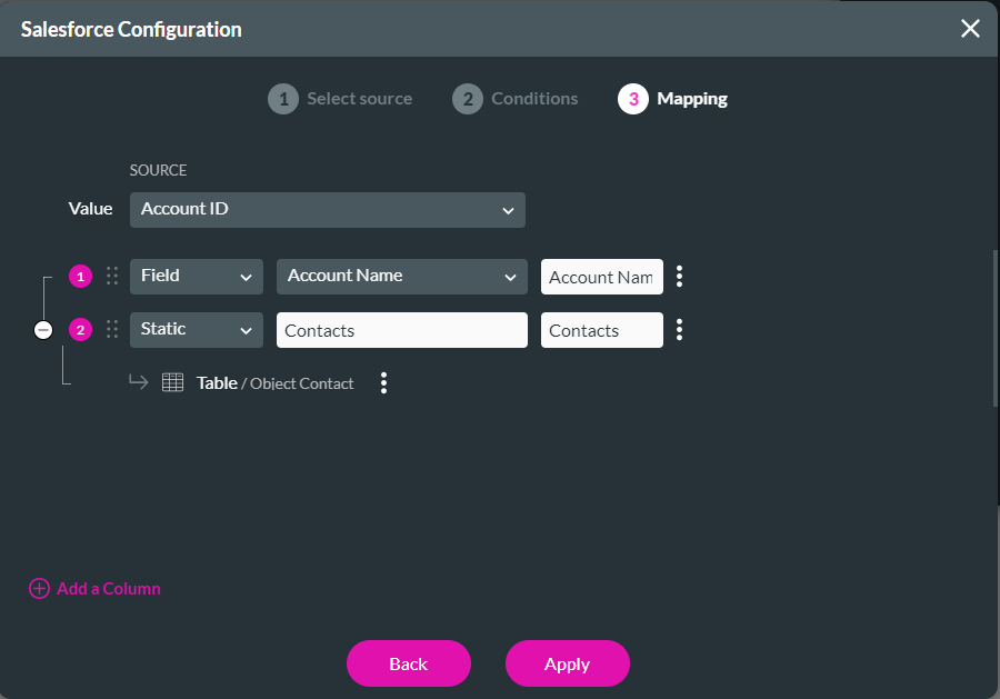 salesforce configuration > mapping 