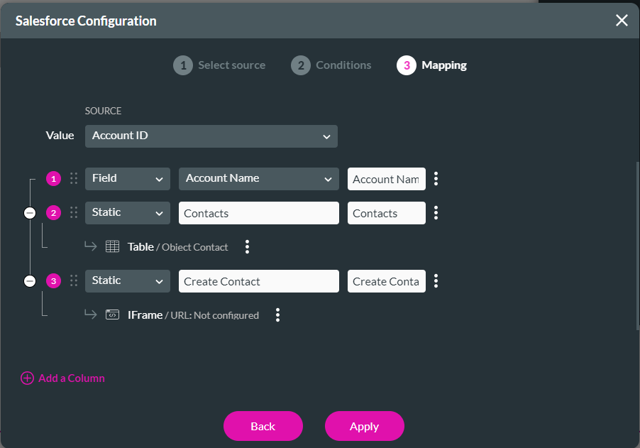 salesforce configuration > mapping 