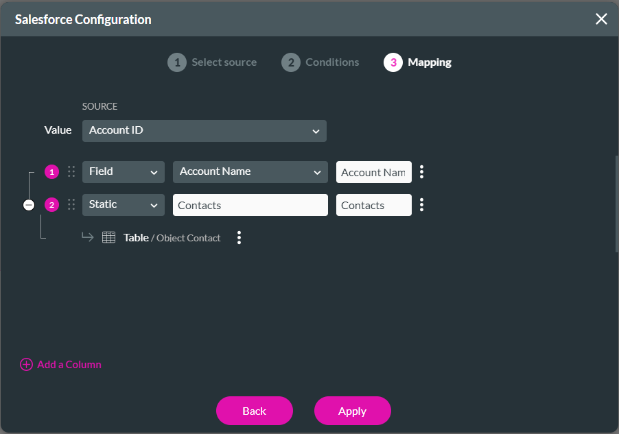 salesforce configuration > mapping 